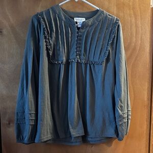 NWOT Women's Blue/Gray Long Sleeve Country Store Top